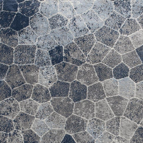 2' X 3' Navy Blue Cobblestone Pattern Scatter Rug